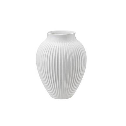 Knabstrup Keramik Knabstrup vasen med riller hvid 
